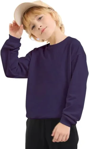 Kids Fleece Sweatshirts Soft Cotton Warm Crewneck Shirt Long Sleeve Pullover Sweatshirts for Boys or Girls