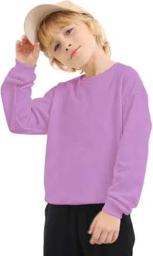 Kids Fleece Sweatshirts Soft Cotton Warm Crewneck Shirt Long Sleeve Pullover Sweatshirts for Boys or Girls