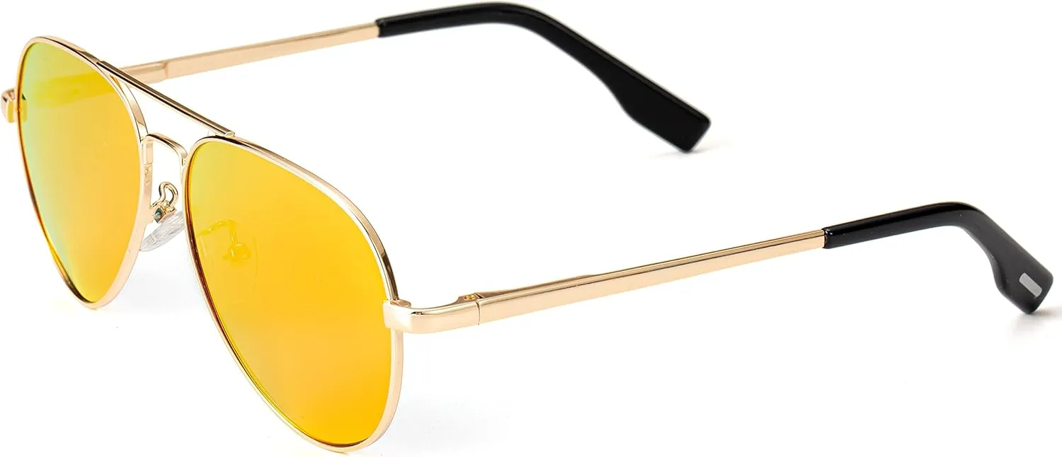 Kursan Polarized Aviator Sunglasses for Women Men Classic Metal Frame Mirrored Lens Sun Glasses 100% UV 400 Protection - 58MM