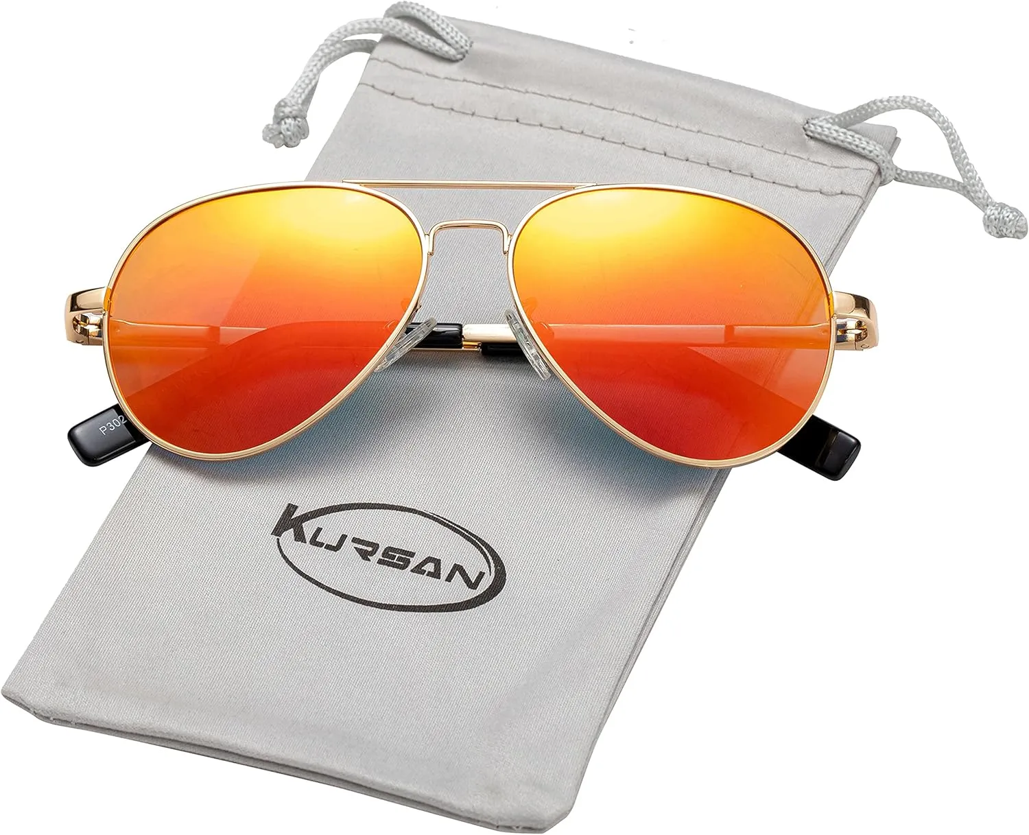 Kursan Polarized Aviator Sunglasses for Women Men Classic Metal Frame Mirrored Lens Sun Glasses 100% UV 400 Protection - 58MM