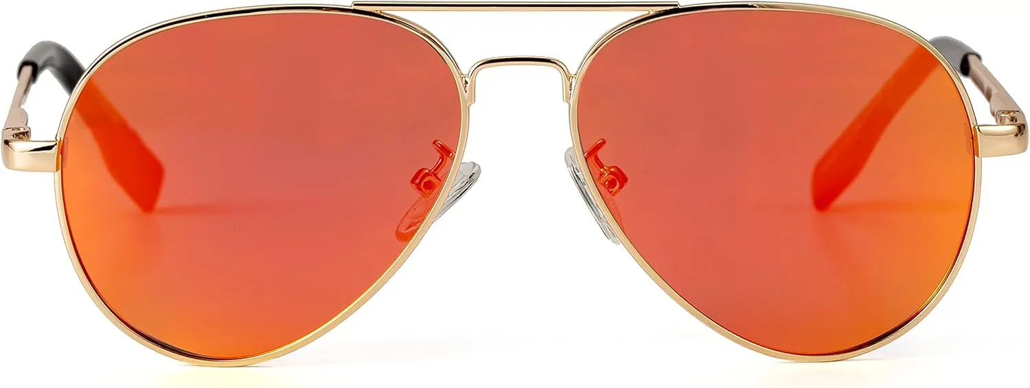 Kursan Polarized Aviator Sunglasses for Women Men Classic Metal Frame Mirrored Lens Sun Glasses 100% UV 400 Protection - 58MM