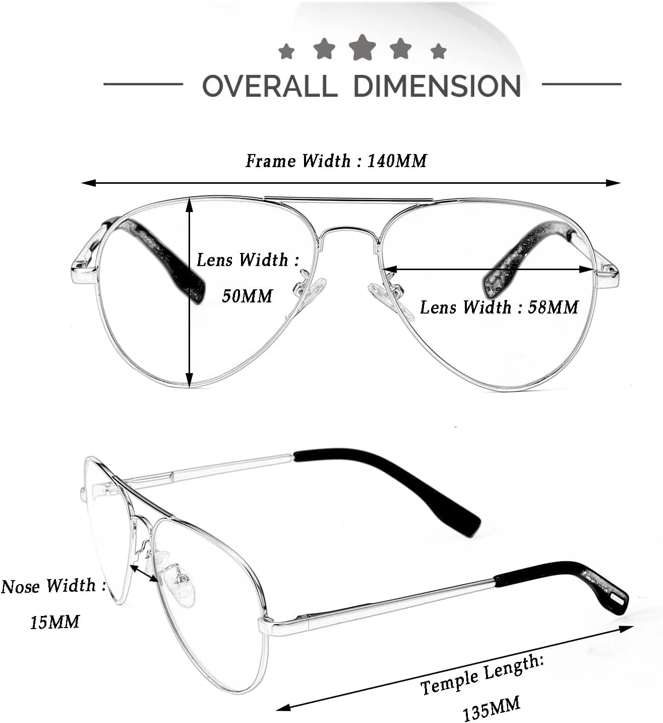 Kursan Polarized Aviator Sunglasses for Women Men Classic Metal Frame Mirrored Lens Sun Glasses 100% UV 400 Protection - 58MM