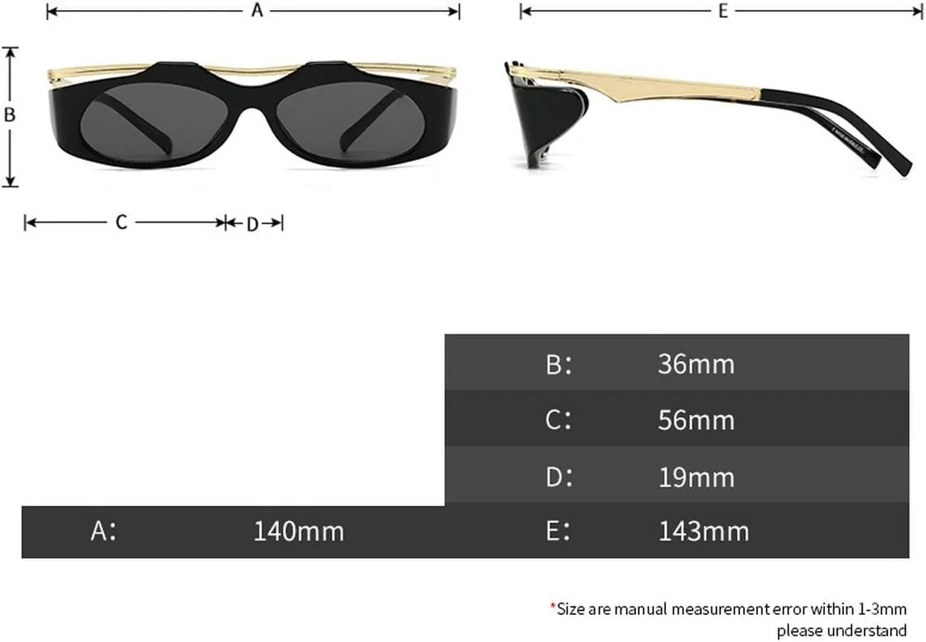 laureles Vintage Cat Eye Y2K Sunglasses Women Fashion Oval Black Grey Sun Glasses Men Punk Travel Shades L17