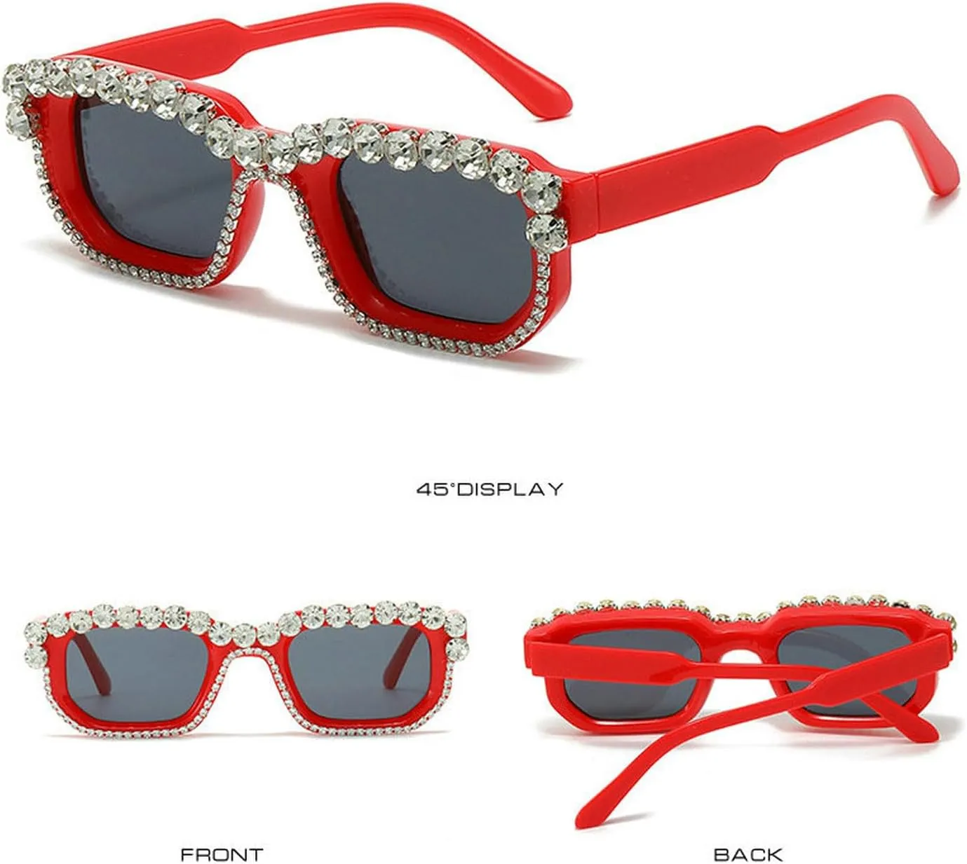 laureles Vintage Crystal Diamond Cat Eye Sunglasses Women Leopard Square Sun Glasses Men Bling Travel Outdoor L17