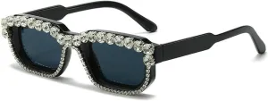 laureles Vintage Crystal Diamond Cat Eye Sunglasses Women Leopard Square Sun Glasses Men Bling Travel Outdoor L17