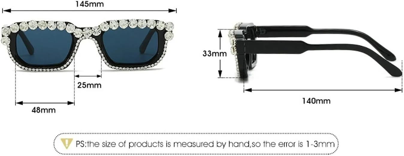 laureles Vintage Crystal Diamond Cat Eye Sunglasses Women Leopard Square Sun Glasses Men Bling Travel Outdoor L17