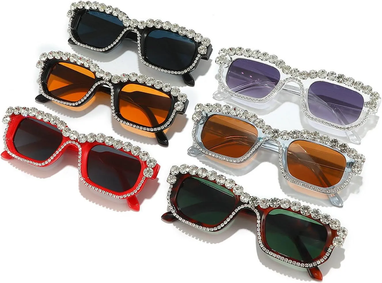 laureles Vintage Crystal Diamond Cat Eye Sunglasses Women Leopard Square Sun Glasses Men Bling Travel Outdoor L17