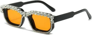 laureles Vintage Crystal Diamond Cat Eye Sunglasses Women Leopard Square Sun Glasses Men Bling Travel Outdoor L17