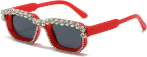 laureles Vintage Crystal Diamond Cat Eye Sunglasses Women Leopard Square Sun Glasses Men Bling Travel Outdoor L17