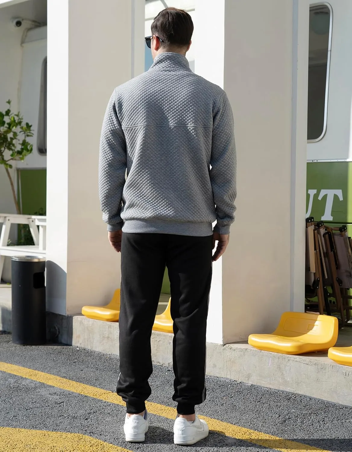 LBL Leading the Better Life Mens Sweatshirt Fashion Stand Collar Button Pullover Sweatshirts with Pockets