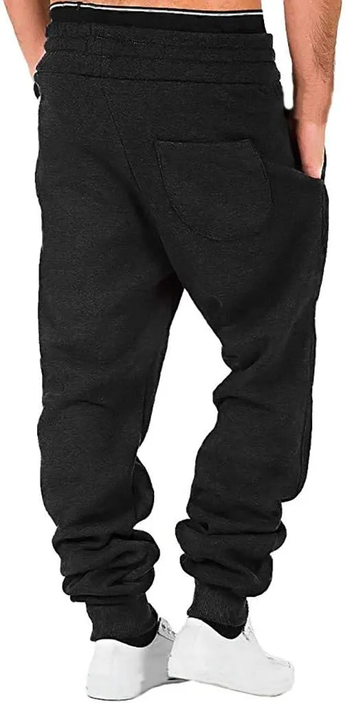 LCMTWX Men's Sweatpants Trouser Casual Printed Overalls Pocket Pants Casual Sport Splicing Work Men's Pants Boy