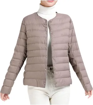 Lightweight Puffer Jacket Women Button Down Jacket Packable Down Jacket Quilted Insulated Jacket Trendy Winter Coat