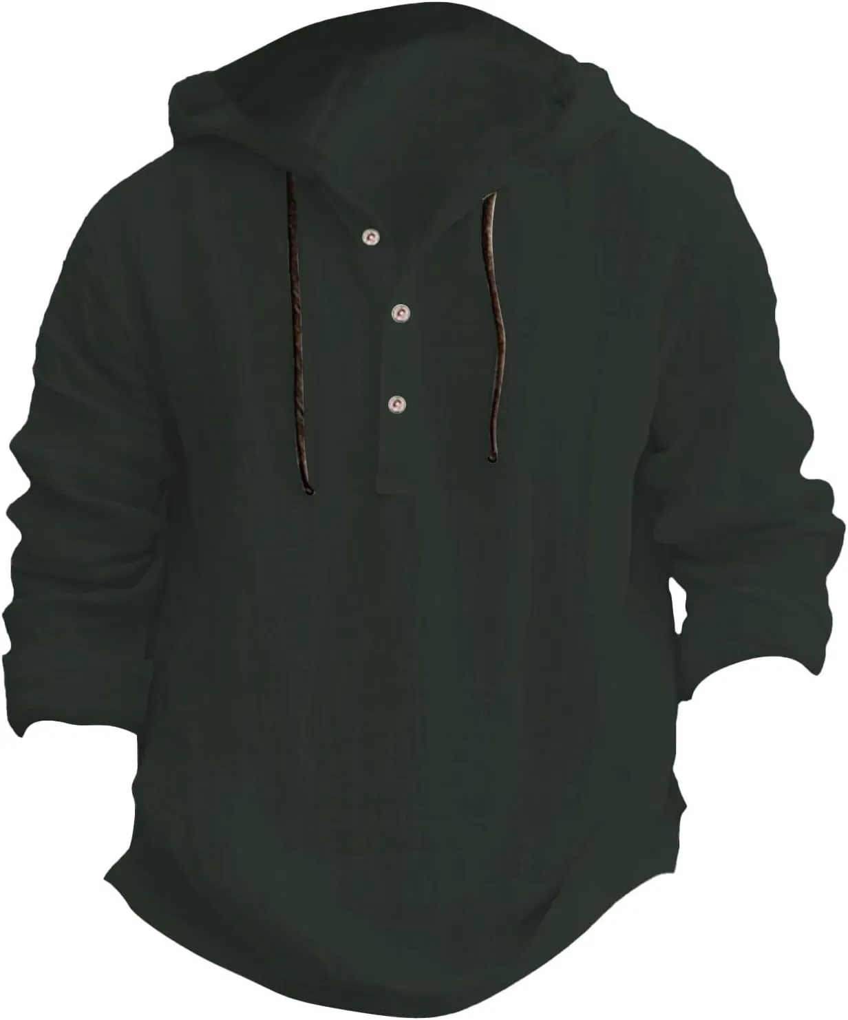 Linen Hoodie Men Spring Fashion 2025 Long Sleeve Button Up Holiday Casual Hawaiian Yoga Beach Hooded Sweatshirts