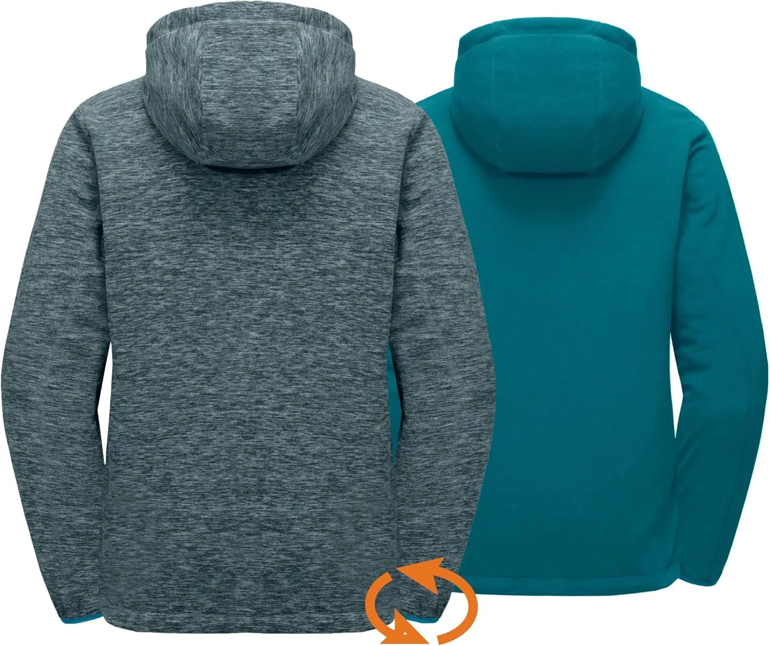 Little Donkey Andy Men's Lightweight Reversible Polar Fleece Jacket Full Zip Hoodie with Pockets Thermal Outdoor Coat