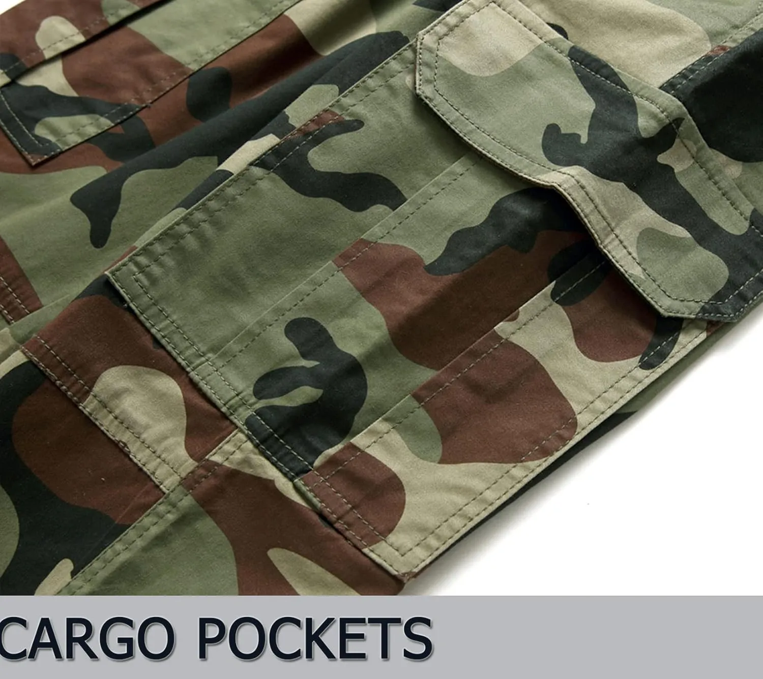 LOKTARC Boys' Pull-On Slim Fit Camo Cargo Jogger Pants