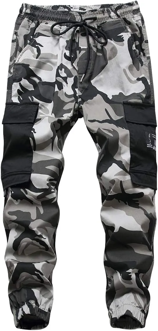 LOKTARC Boys' Pull-On Slim Fit Camo Cargo Jogger Pants