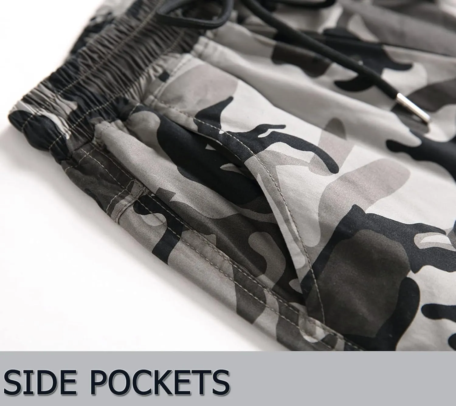 LOKTARC Boys' Pull-On Slim Fit Camo Cargo Jogger Pants