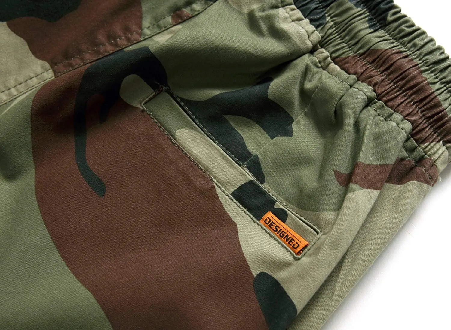 LOKTARC Boys' Pull-On Slim Fit Camo Cargo Jogger Pants