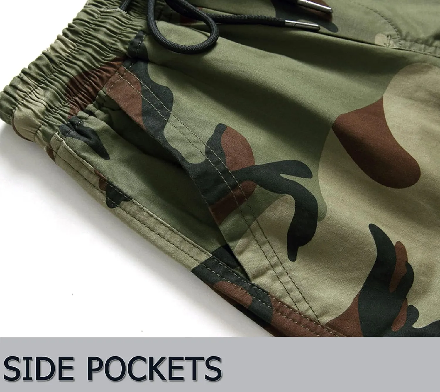 LOKTARC Boys' Pull-On Slim Fit Camo Cargo Jogger Pants