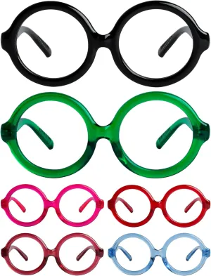 LUR Huge Round Metalless Screwless Readers for Women Spring Hinges 6 Pack Ladies Reading Glasses  0.75
