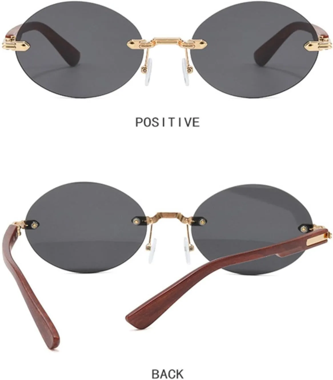 Luxury Retro Rimless Uv400 Metal Fashion Sunglasses for Men and Women Travel Outdoor