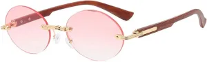 Luxury Retro Rimless Uv400 Metal Fashion Sunglasses for Men and Women Travel Outdoor