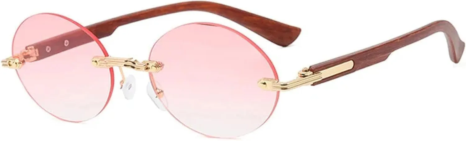 Luxury Retro Rimless Uv400 Metal Fashion Sunglasses for Men and Women Travel Outdoor