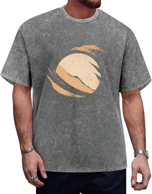 Mans Vintage Wash Graphic T Shirts Short Sleeve Crewneck Cotton Shirt Casual Summer Fashion 2025 Oversized Tops