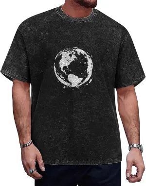 Mans Vintage Wash Graphic T Shirts Short Sleeve Crewneck Cotton Shirt Casual Summer Fashion 2025 Oversized Tops