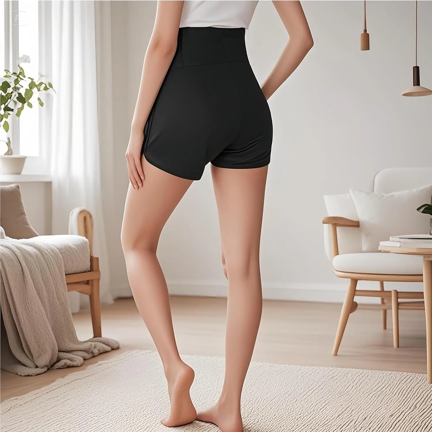Maternity Shorts Over Belly Pregnancy Workout Pants Lounge Joggers Comfy Stretchy Pajama Shorts with Pockets