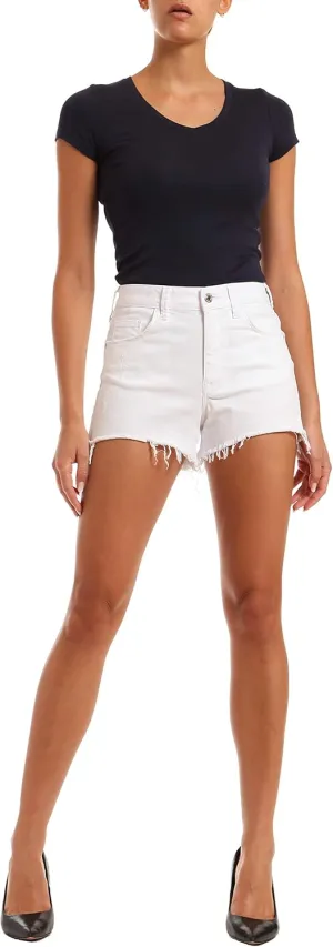 Mavi Rosie Women's High Rise Jean Shorts, Denim High Waisted Boyfriend Shorts for Women