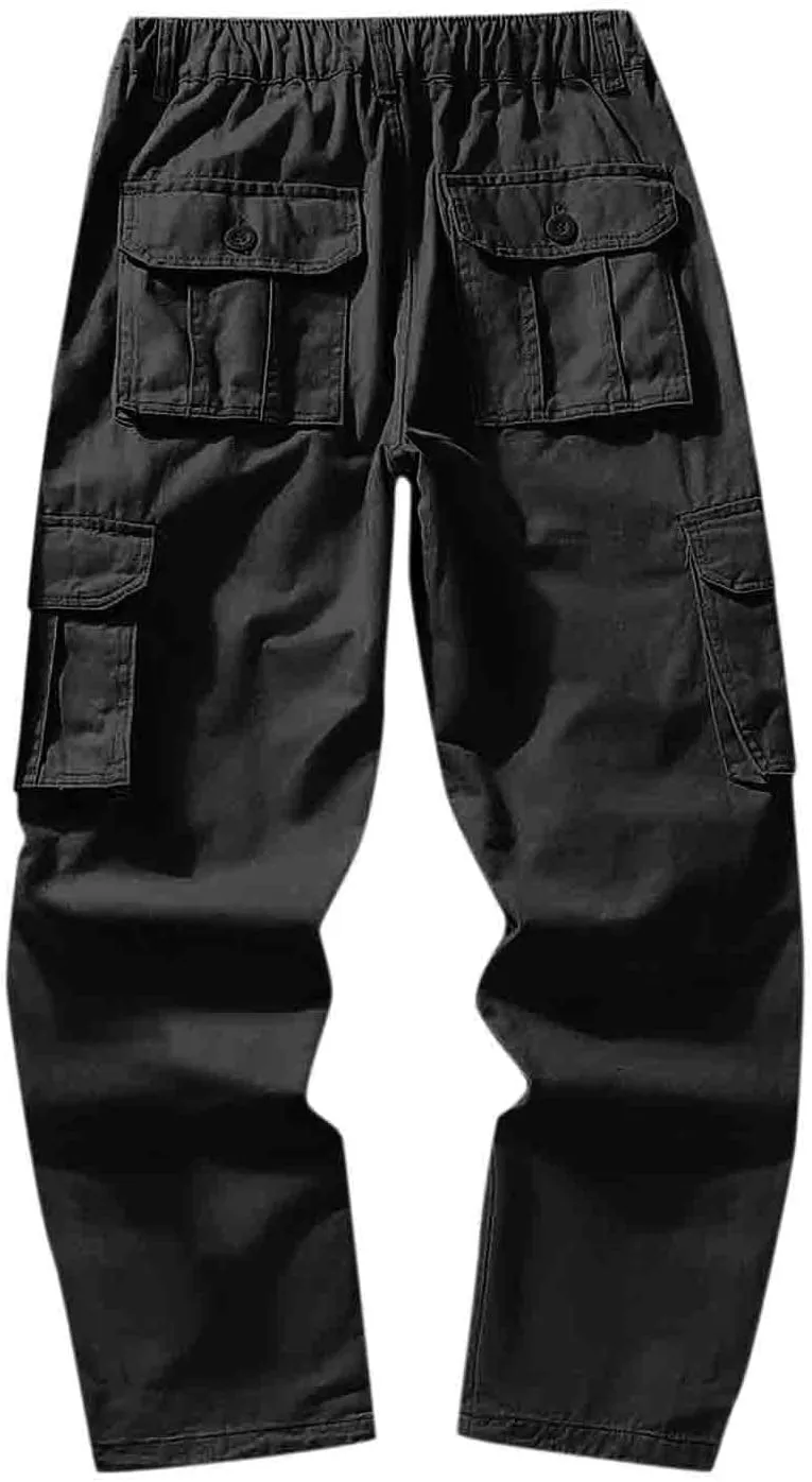 Men Casual Fashion Multi Pocket Zipper Buckle Male Cargo Pants Outdoor Pants Tooling Pants Mens Cargo Pants