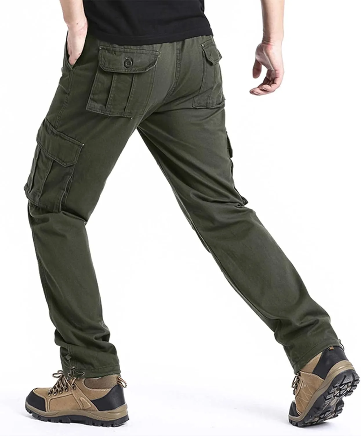 Men Casual Fashion Multi Pocket Zipper Buckle Male Cargo Pants Outdoor Pants Tooling Pants Mens Cargo Pants