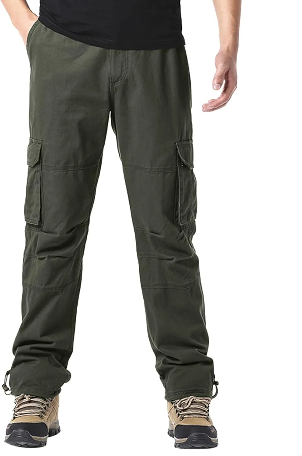 Men Casual Fashion Multi Pocket Zipper Buckle Male Cargo Pants Outdoor Pants Tooling Pants Mens Cargo Pants