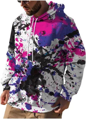 Men Hoodies Tall Long Sleeve Sweatshirt Drawstring Graphic Hoodies Fall Oversized Sweater Pullover