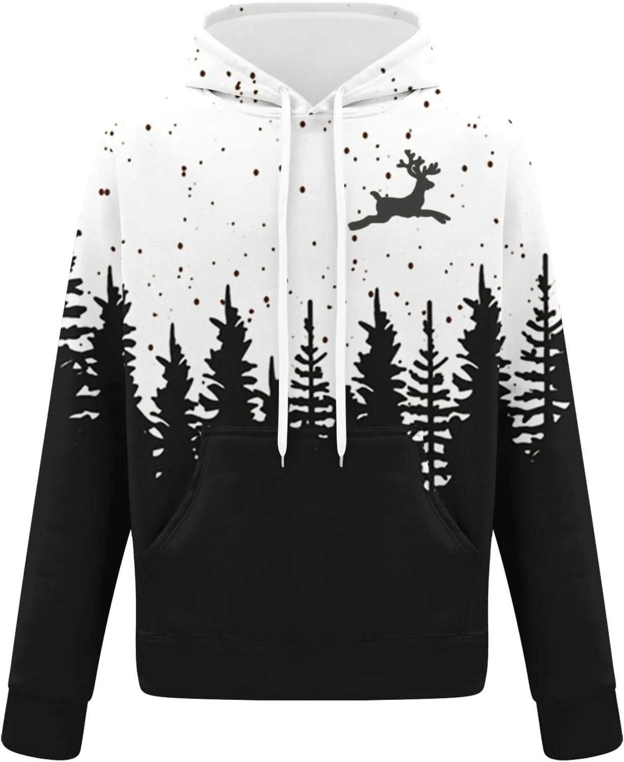 Men's Athletic Hoodie Tracksuit Funny Christmas Tracksuit 2 Piece Funny Reindeer Santa Casual Athletic Jogging Suits