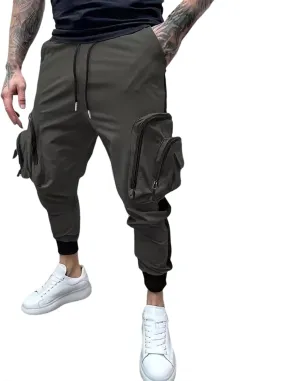 Men's Cargo Jogger Pants Stretch Sweatpants Slim Fit Tactical Pants with Zipper Pockets Casual Trousers Men's Casual Slim Fit Pants Skinny Stretch Dress Slacks #17- Green 3X-Large