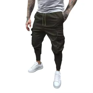 Men's Cargo Jogger Pants Stretch Sweatpants Slim Fit Tactical Pants with Zipper Pockets Casual Trousers Men's Casual Slim Fit Pants Skinny Stretch Dress Slacks #22- Green X-Large