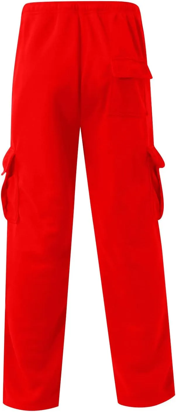 Mens Cargo Sweatpants with Pockets Stretch Drawstring Elastic Waist Sweatpants Slim Fit Pants 2024 Joggers Trousers