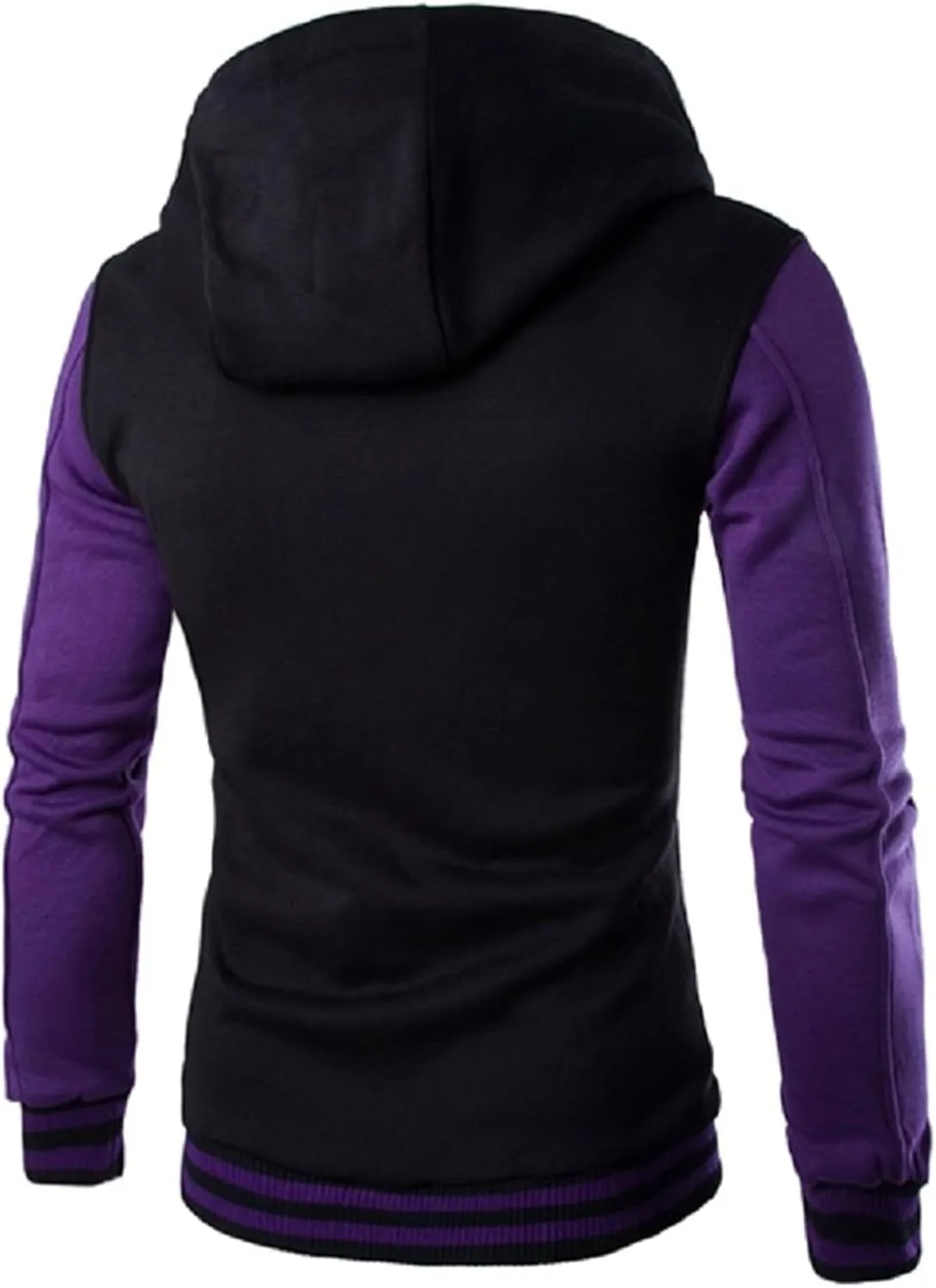 Men's Casual Baseball Jacket Hooded Sweatshirt Button Coat Slim Cardigan Brushed Sweater Warm Winter Coat