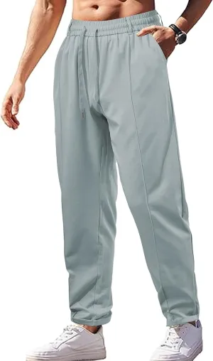 Mens Casual Sweatpants Loose Fit Straight Athletic Lounge Pants Lightweight Baggy Workout Drawstring Track Pants