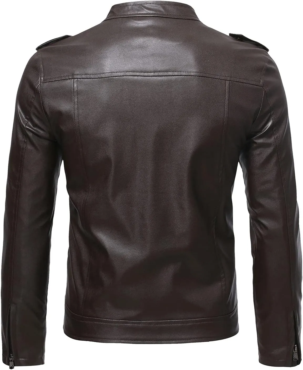 Mens Faux Leather Jacket, Faux Bomber Jacket Men Motorcycle Lapel Asymmetric Zip-Up Blet Slim Fit Biker Jacket Coat