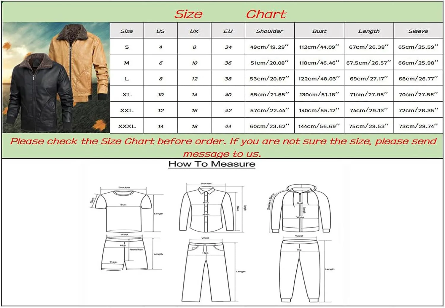 Mens Faux Leather Jacket, Mens Fall/Winter Thickening Coat Long Sleeve Zip Up Outwear Sports Lightweight Parka Jacket