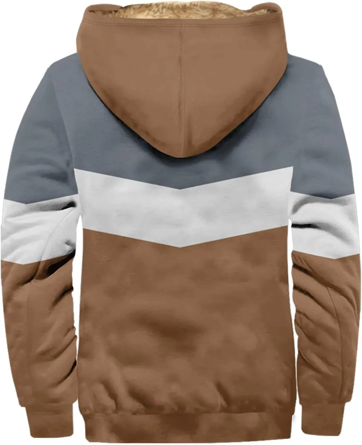 Men's Fleece Sweatshirts Jackets Plush Warm Fuzzy Winter Hoodies Workout Loose Fit Outdoor Thermal Cargo Sherpa Coats