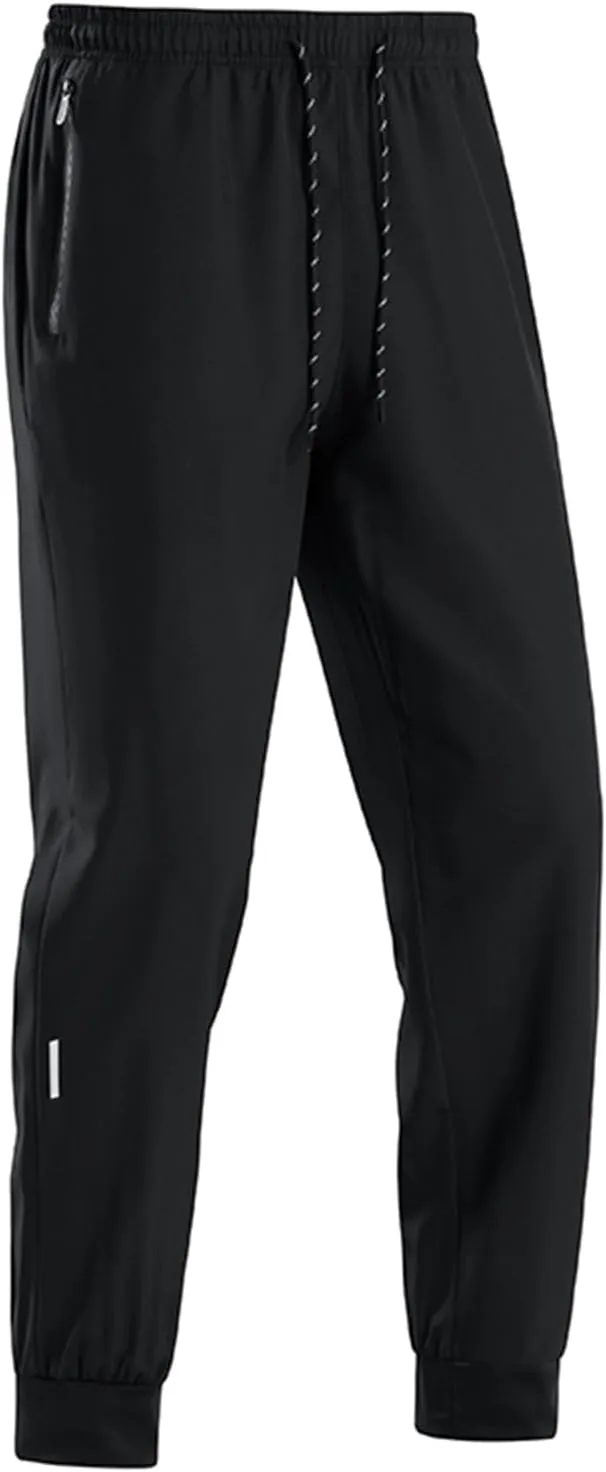 Men's Joggers Pants Lightweight Quick Dry Athletic Sweatpants Stretch Drawstring Tapered Pants with Zipper Pockets