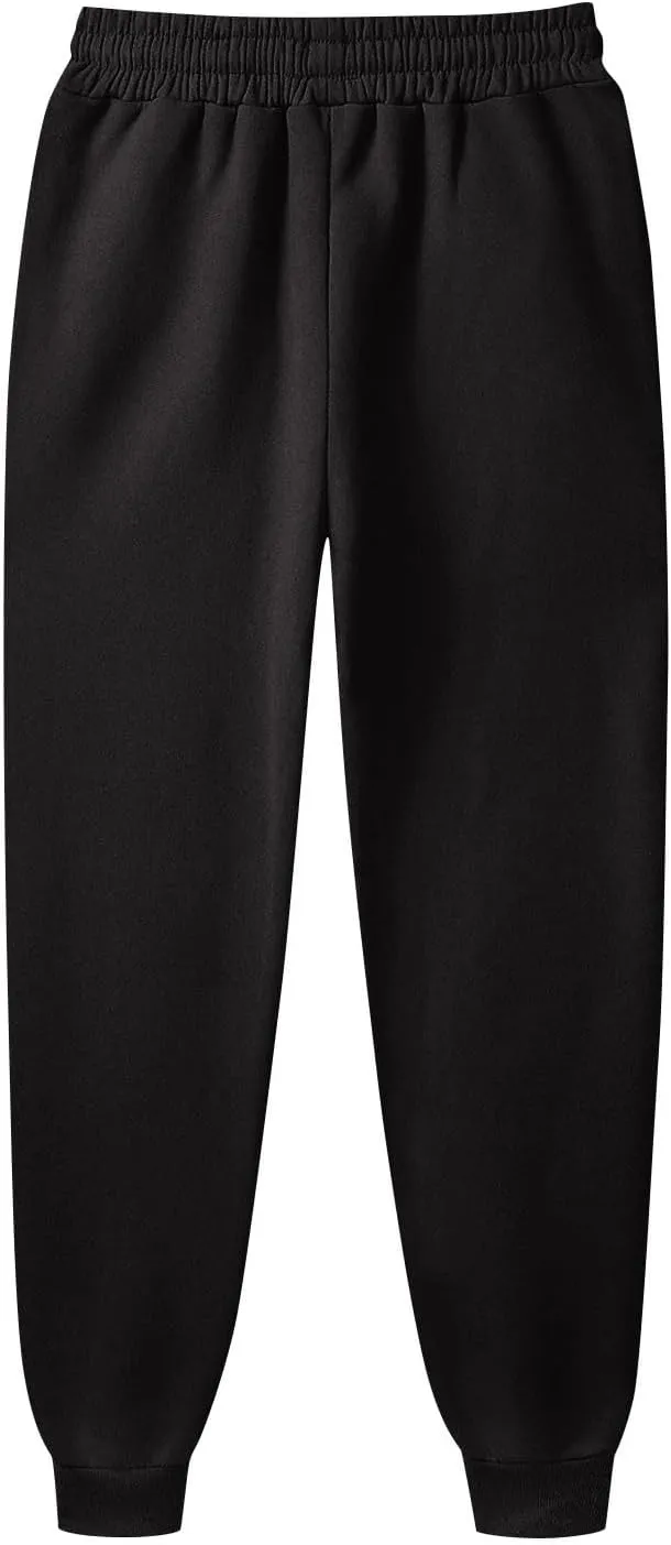 Mens Jogging Pants Baggy Casual Solid Color Sweatpants Stretch Elastic Waist Drawstring Sport Pants with Pockets