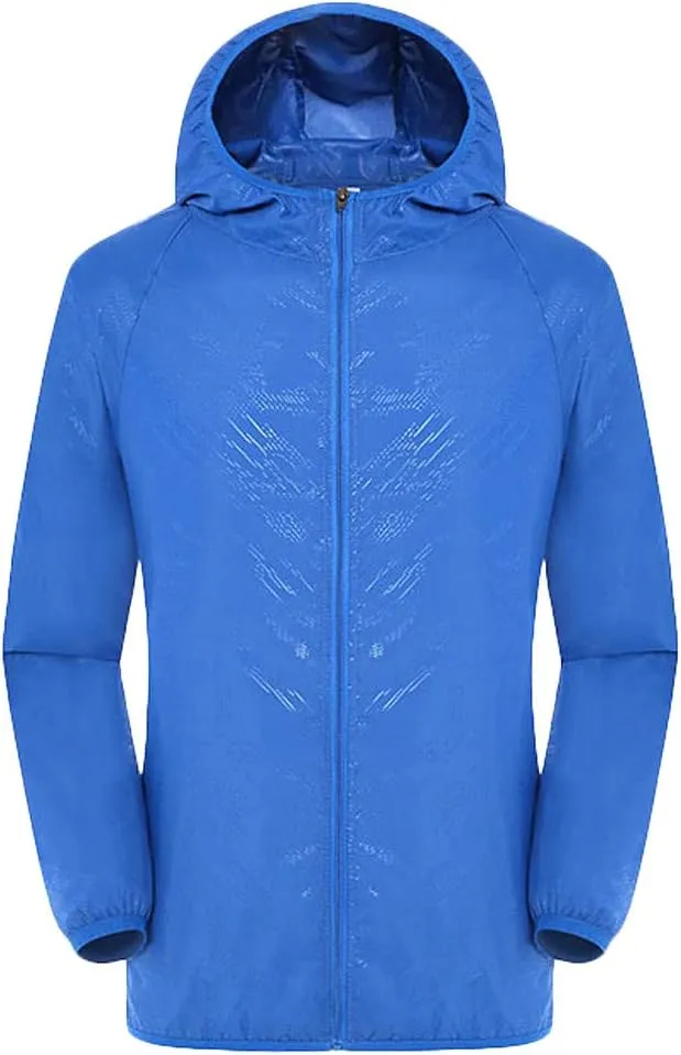 Mens Lightweight Cycling Jacket Hooded Waterproof Rain Coat Casual Golf Hiking Running Windbreaker Packable Raincoat