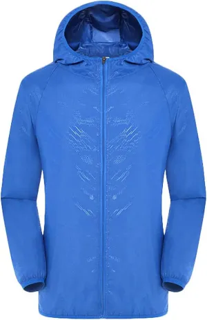 Mens Lightweight Cycling Jacket Hooded Waterproof Rain Coat Casual Golf Hiking Running Windbreaker Packable Raincoat