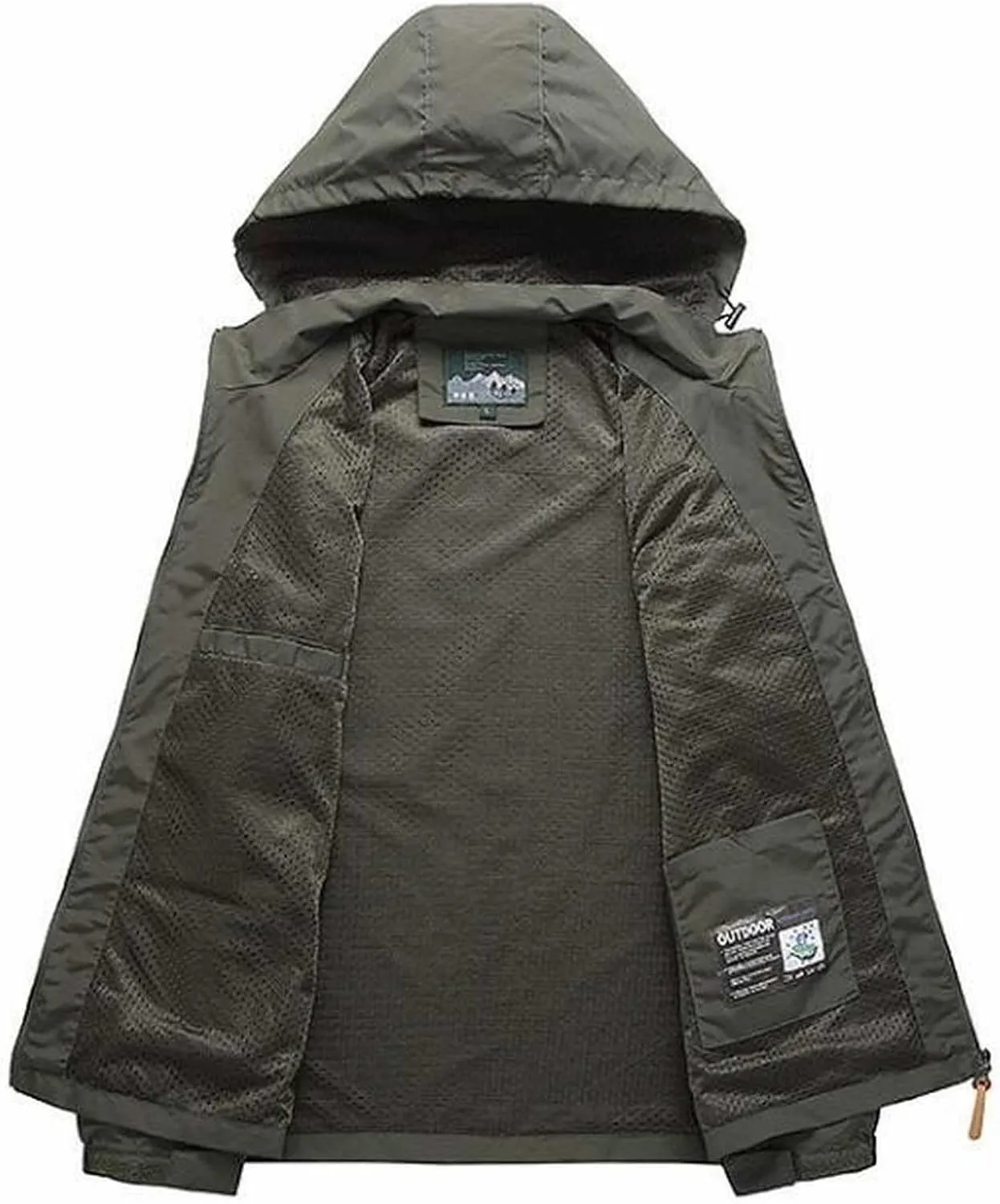 Mens Outdoor Windbreaker Lightweight Waterproof Sports Jacket Raincoat Stylish Hooded Zipper Spring Fall Rain Jackets