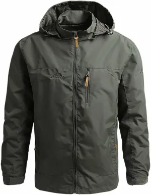 Mens Outdoor Windbreaker Lightweight Waterproof Sports Jacket Raincoat Stylish Hooded Zipper Spring Fall Rain Jackets